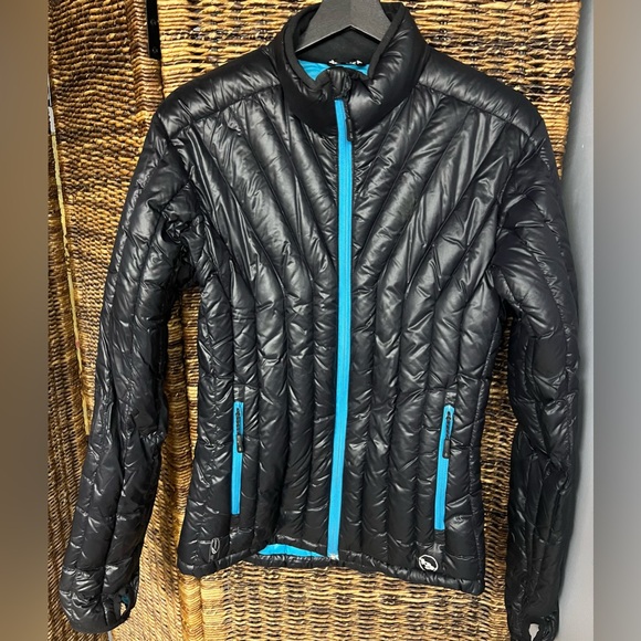 Big Anges-Womens Black/Blue,Downtek-‎ Waterproof jacket, Size: Medium, Pre-Owned - Picture 1 of 12